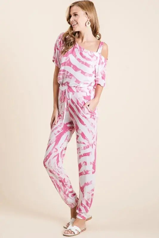 BiBi Zebra Print French Terry Top and Pants Set - Love Salve