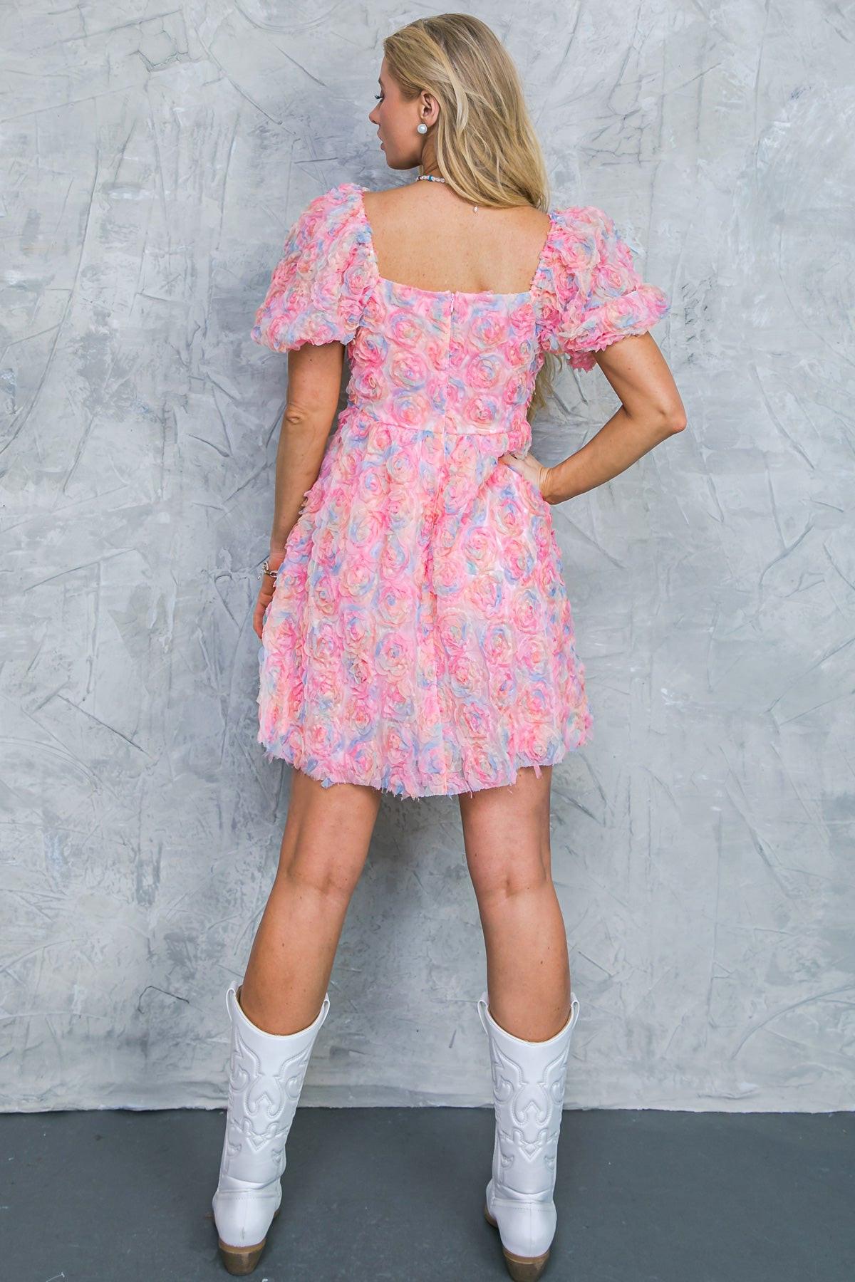 Flying Tomato The Most Notable Woven Mini Dress, a detailed view of the unique woven fabric and stylish cut.