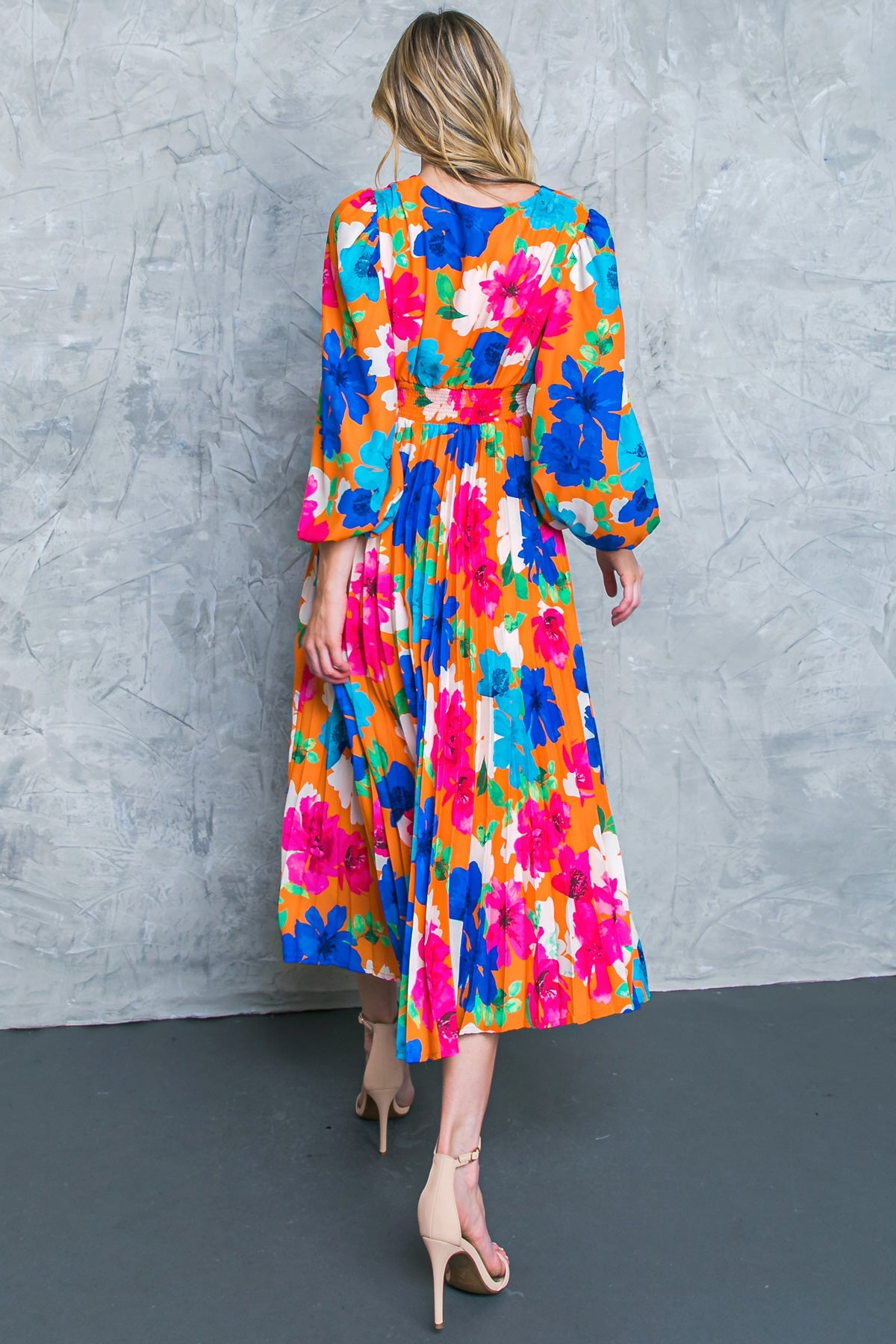 FIND YOUR FLOWERS WOVEN MIDI DRESS