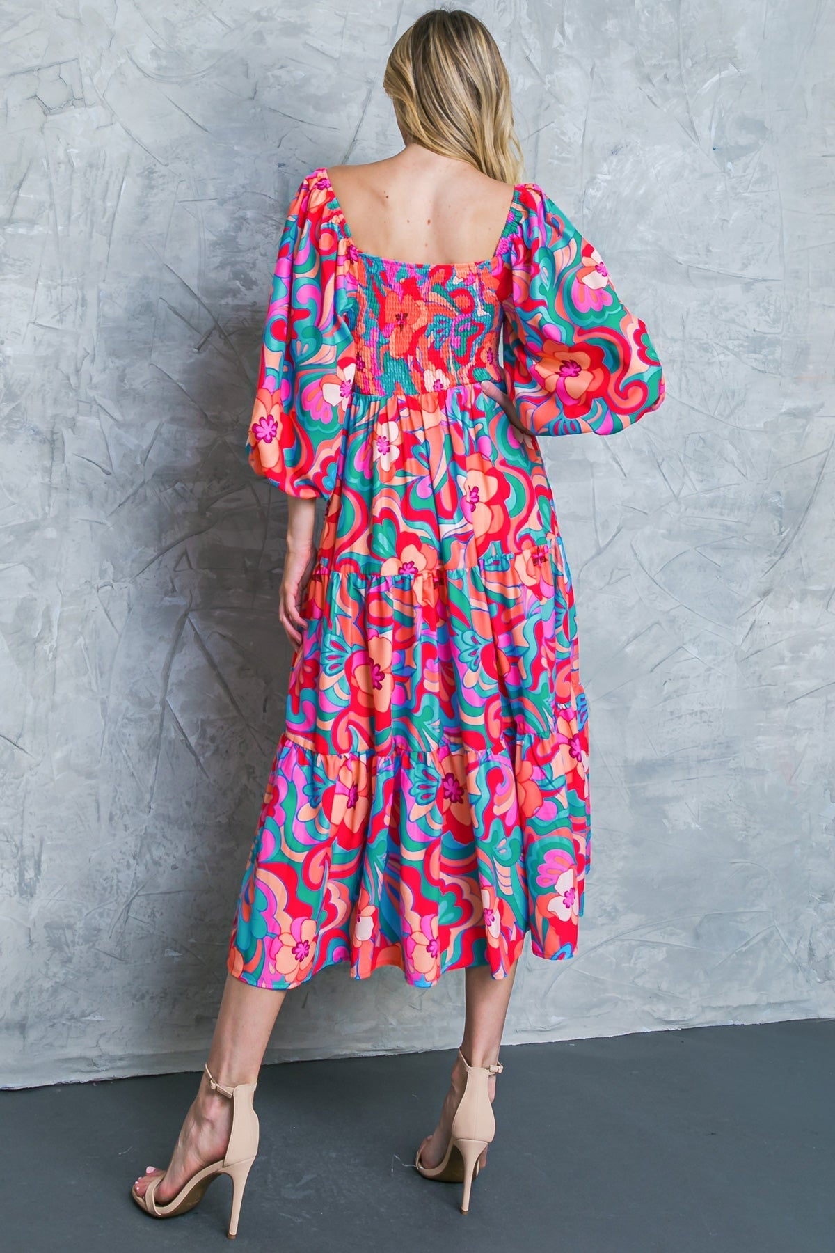 LIKE A PRINCESS WOVEN MIDI DRESS Flying Tomato
