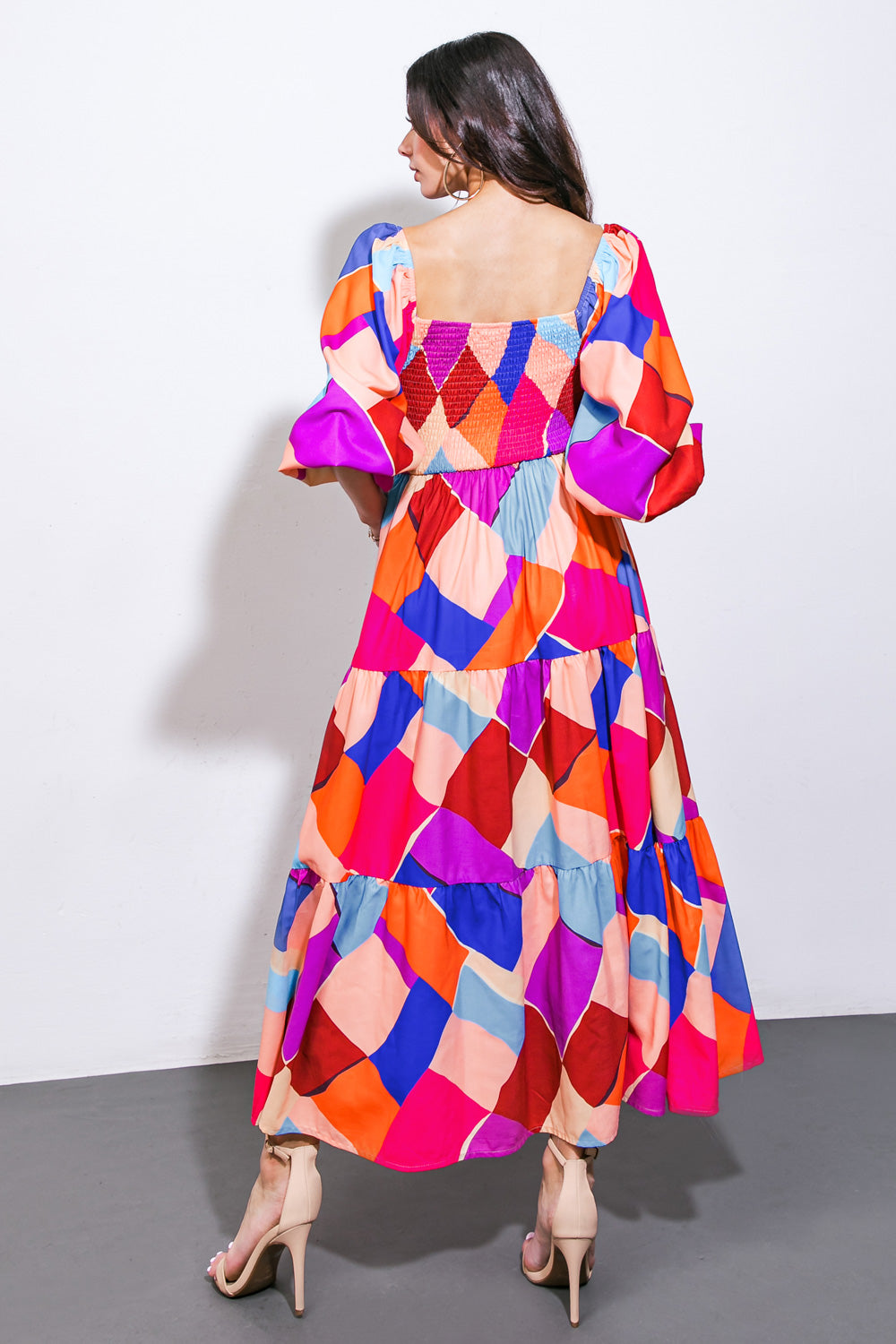 PULLING HEARTSTRINGS WOVEN MIDI DRESS Flying Tomato