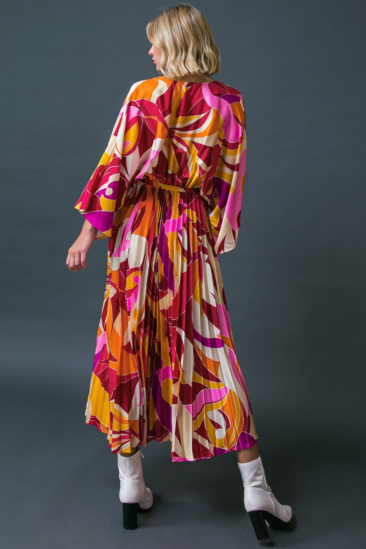 AT FIRST SIGHT WOVEN MIDI DRESS Flying Tomato