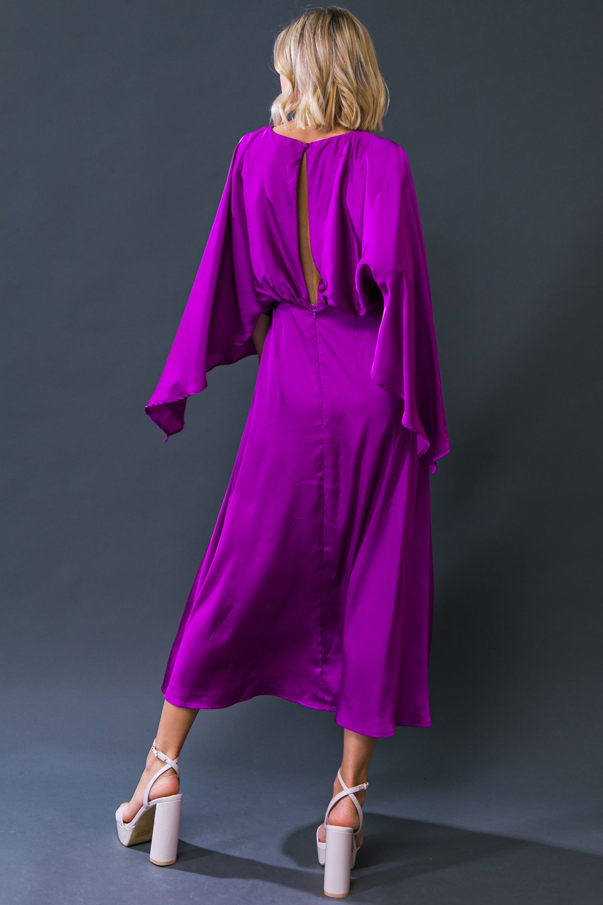 CAUGHT FEELINGS WOVEN MIDI DRESS Flying Tomato