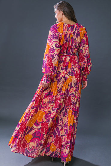 CHANGING LOCATIONS WOVEN MAXI DRESS