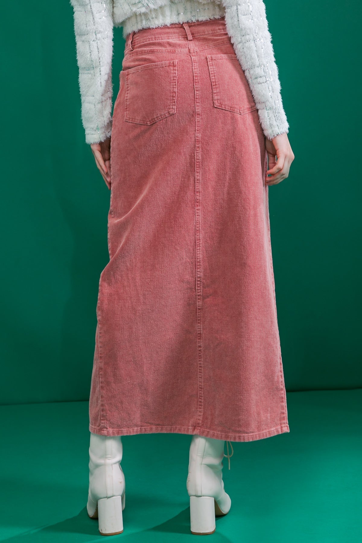 PERFECT PICK CORDUROY MIDI SKIRT Flying Tomato