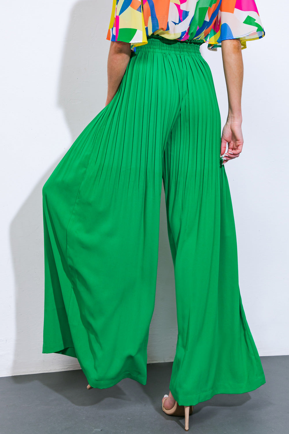 Magical Illusions Woven Pants With Elastic Waist Front Ties