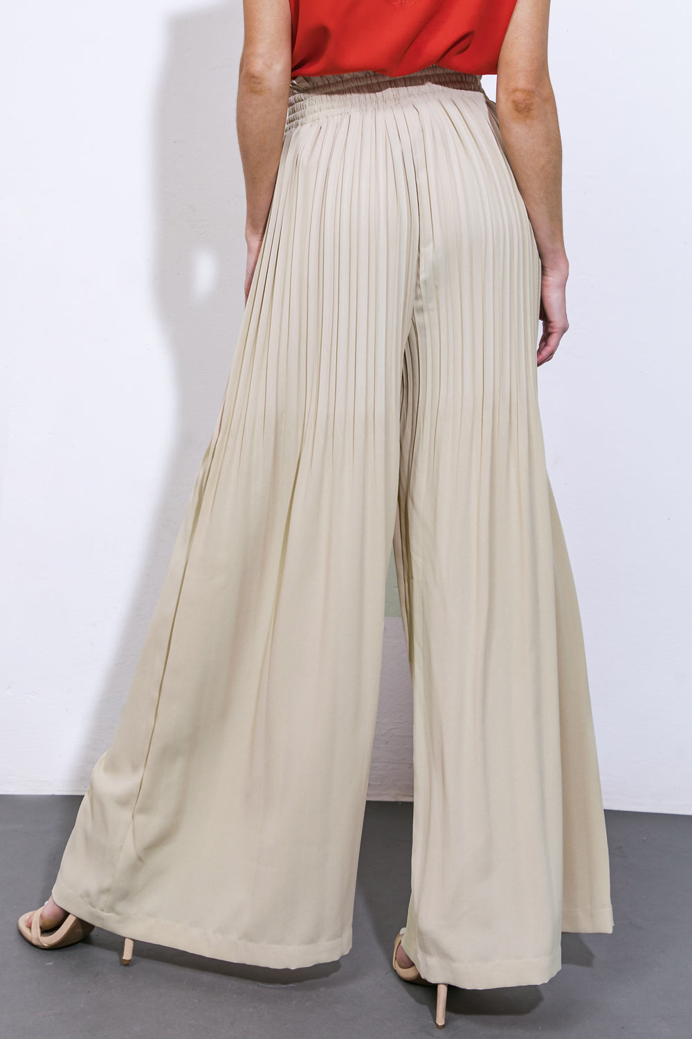 Magical Illusions Woven Pants With Elastic Waist Front Ties