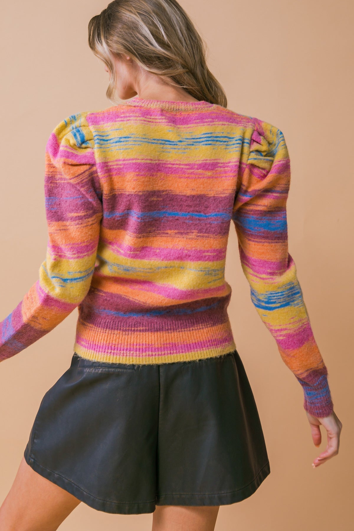 Deluxe Desire Sweater Top Textured High Neck Elegance Flying Tomato