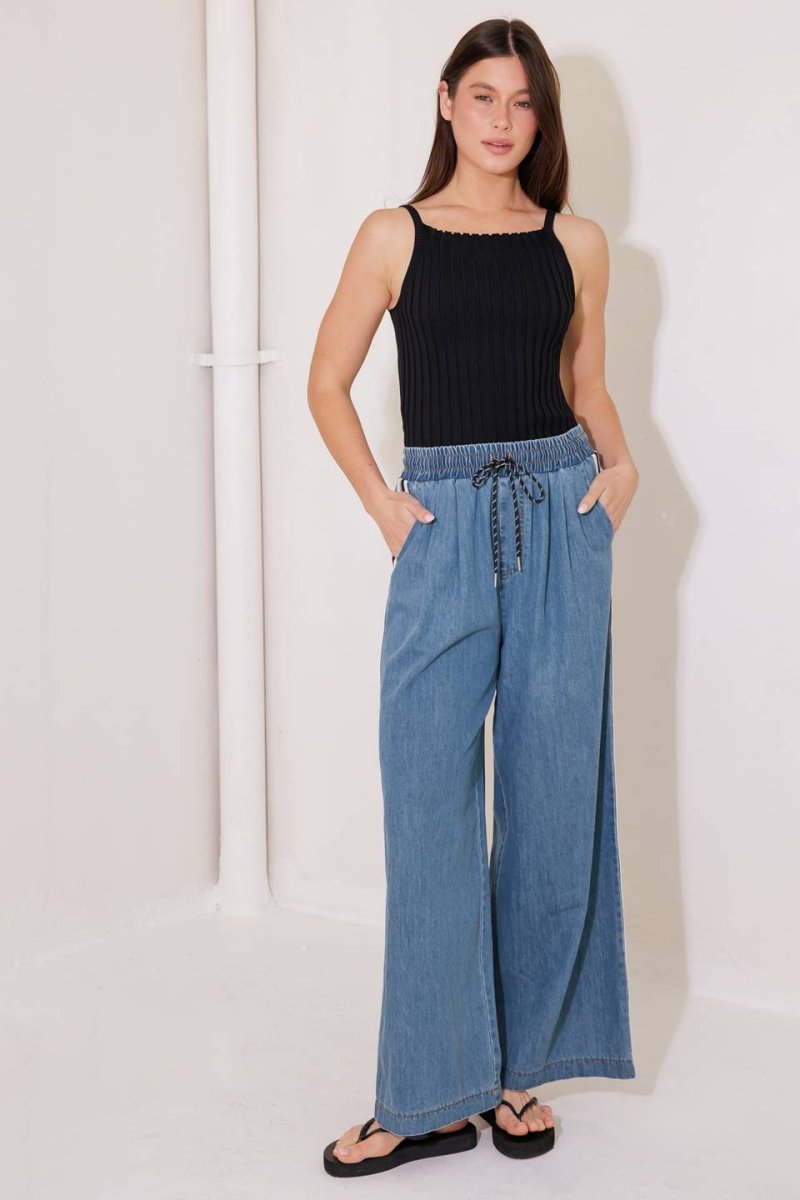 BIT OF SUNSHINE BLACK SWEATER KNIT TANK TOP - Love Salve