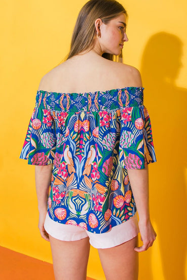 Fluttering Elegance Off-Shoulder Top