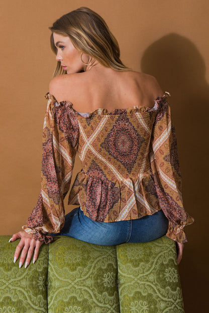 BOHO RAINBOW WOVEN TOP