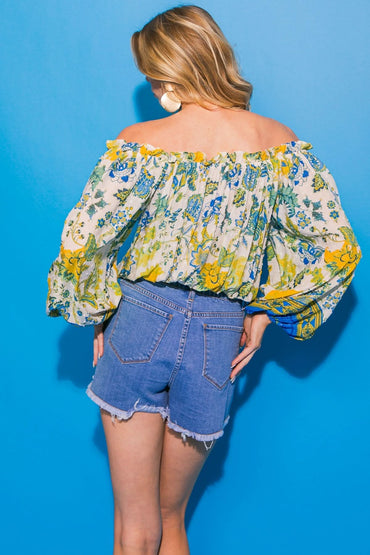 TROPICAL BREEZE OFF-SHOULDER TOP