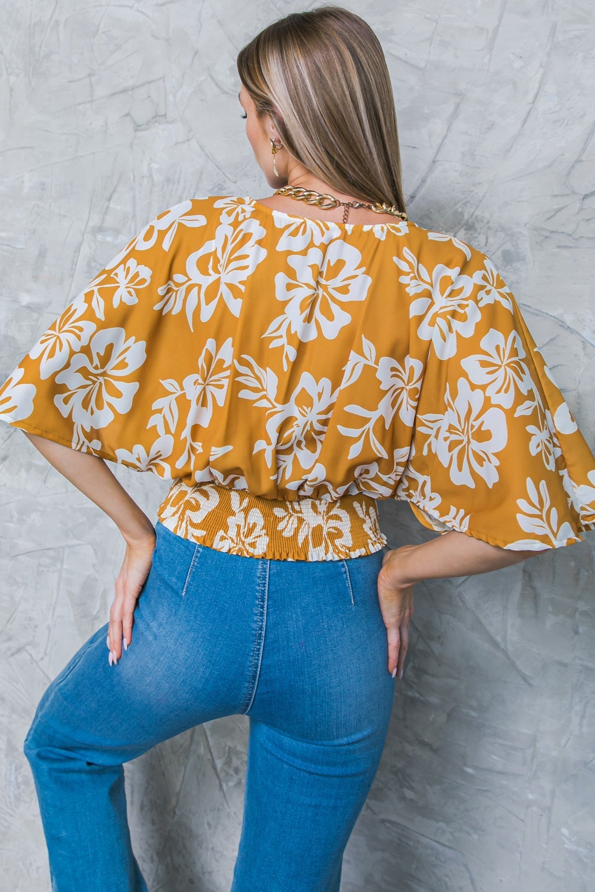 LET THE LIGHT IN BROWN WOVEN TOP Flying Tomato