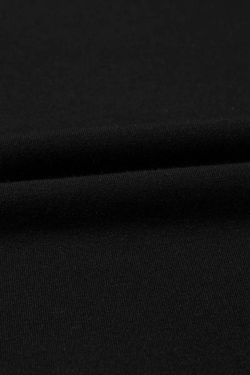 Black Crisscross V Neck Butterfly Sleeve T Shirt for Women - Love Salve 