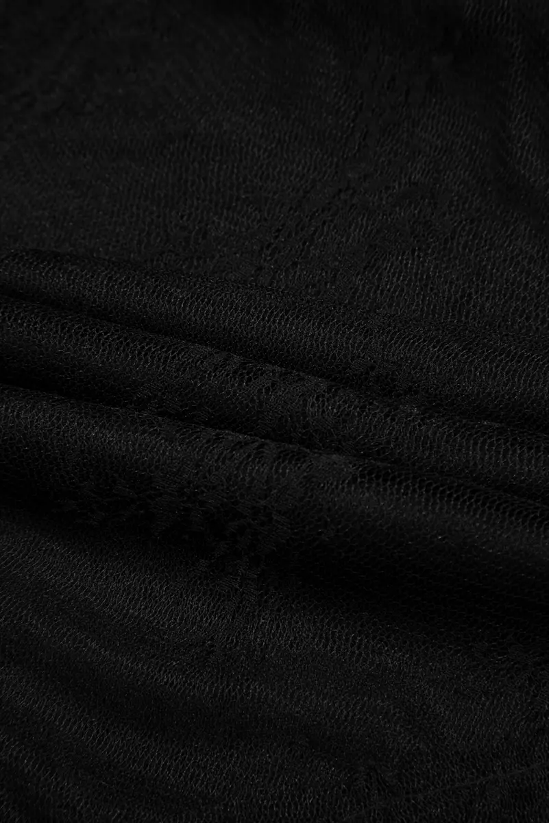 Black Lace Cascading Tiered High Waist Maxi Skirt Women - Love Salve 