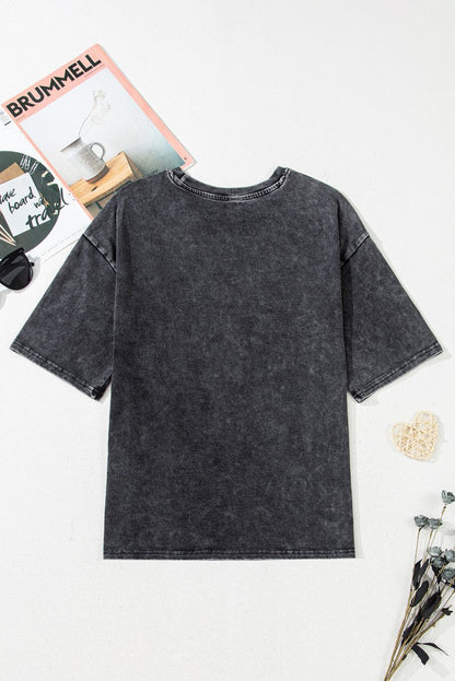 Black Vintage Nashville Tennessee Graphic Mineral Washed Tee - Love Salve 