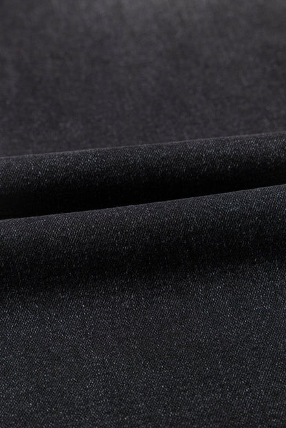 Black Wide Leg Pocketed High Waist Jeans for Women - Love Salve 