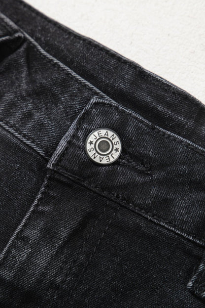 Black Wide Leg Pocketed High Waist Jeans for Women - Love Salve 
