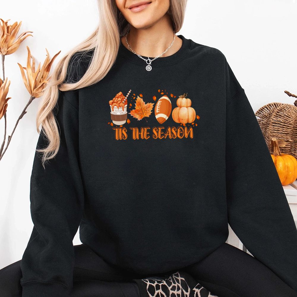 Tis The Season Fall Vibes Sweatshirt Adorb Custom Tees