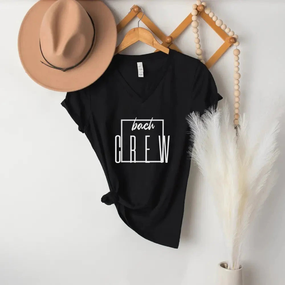 Bach Crew Bride To be Party Bachelorette V-Neck T-shirt Adorb.co