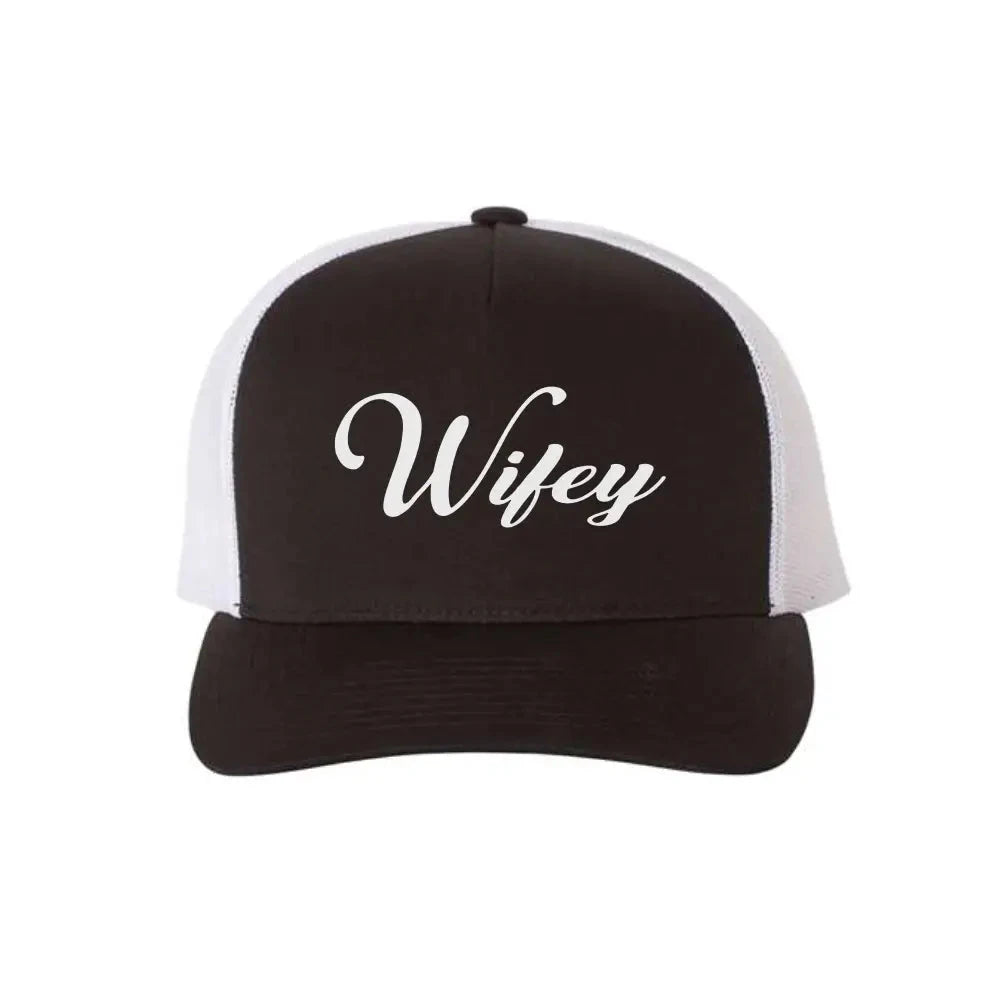 Embroidered Wifey Trucker Hat – Classic Mesh Cap for Wedding or Anniversary Adorb.co