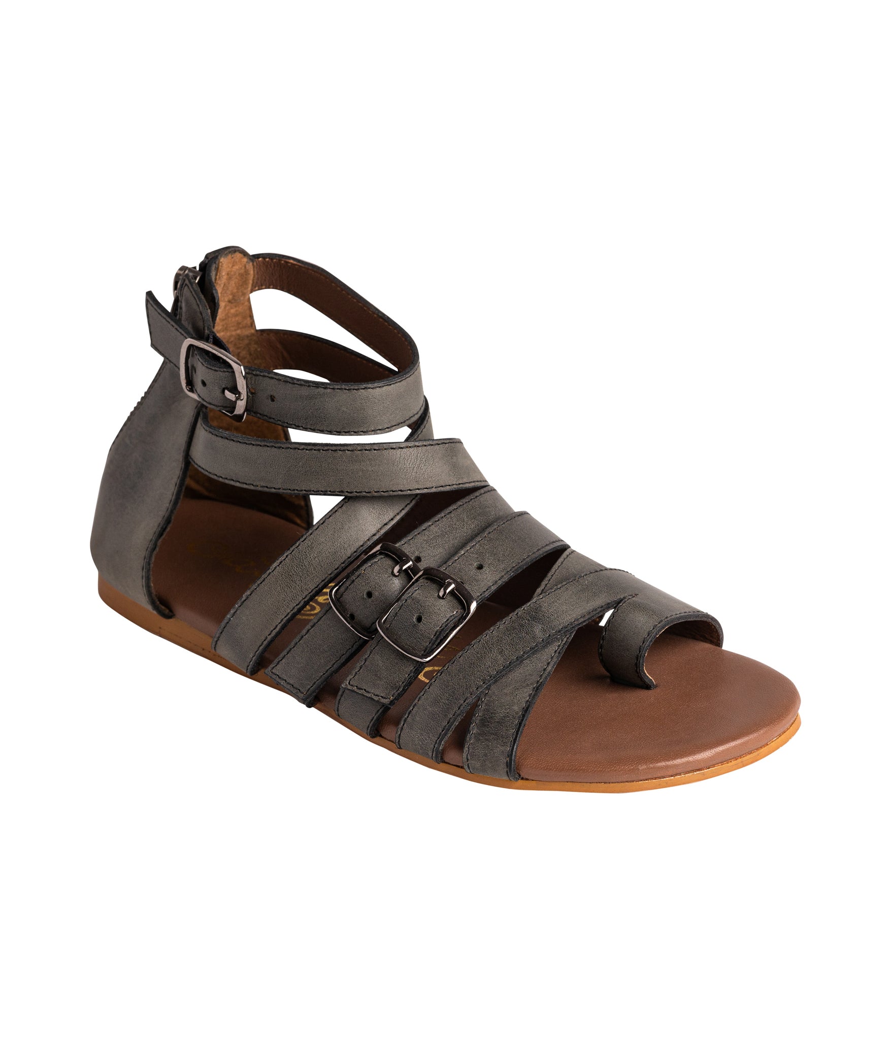 Blair Black Leather Sandals With Adjustable Straps All Day Naughty Monkey