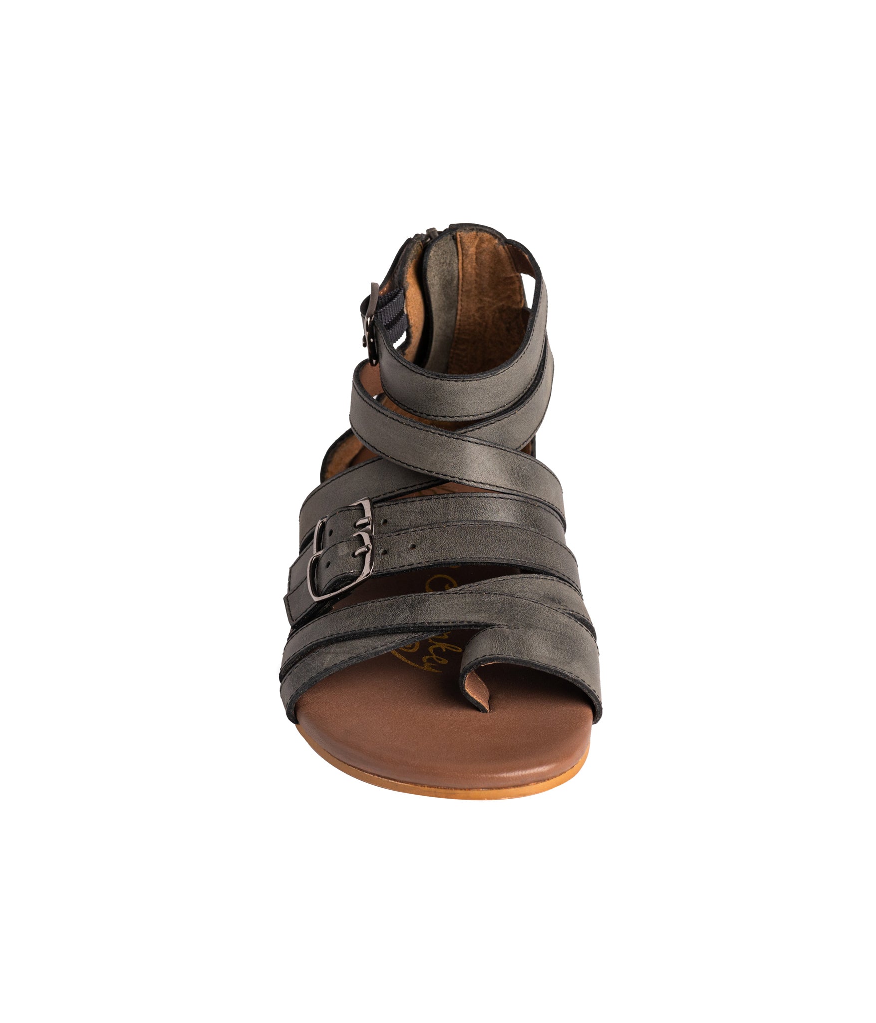 Blair Black Leather Sandals With Adjustable Straps All Day Naughty Monkey