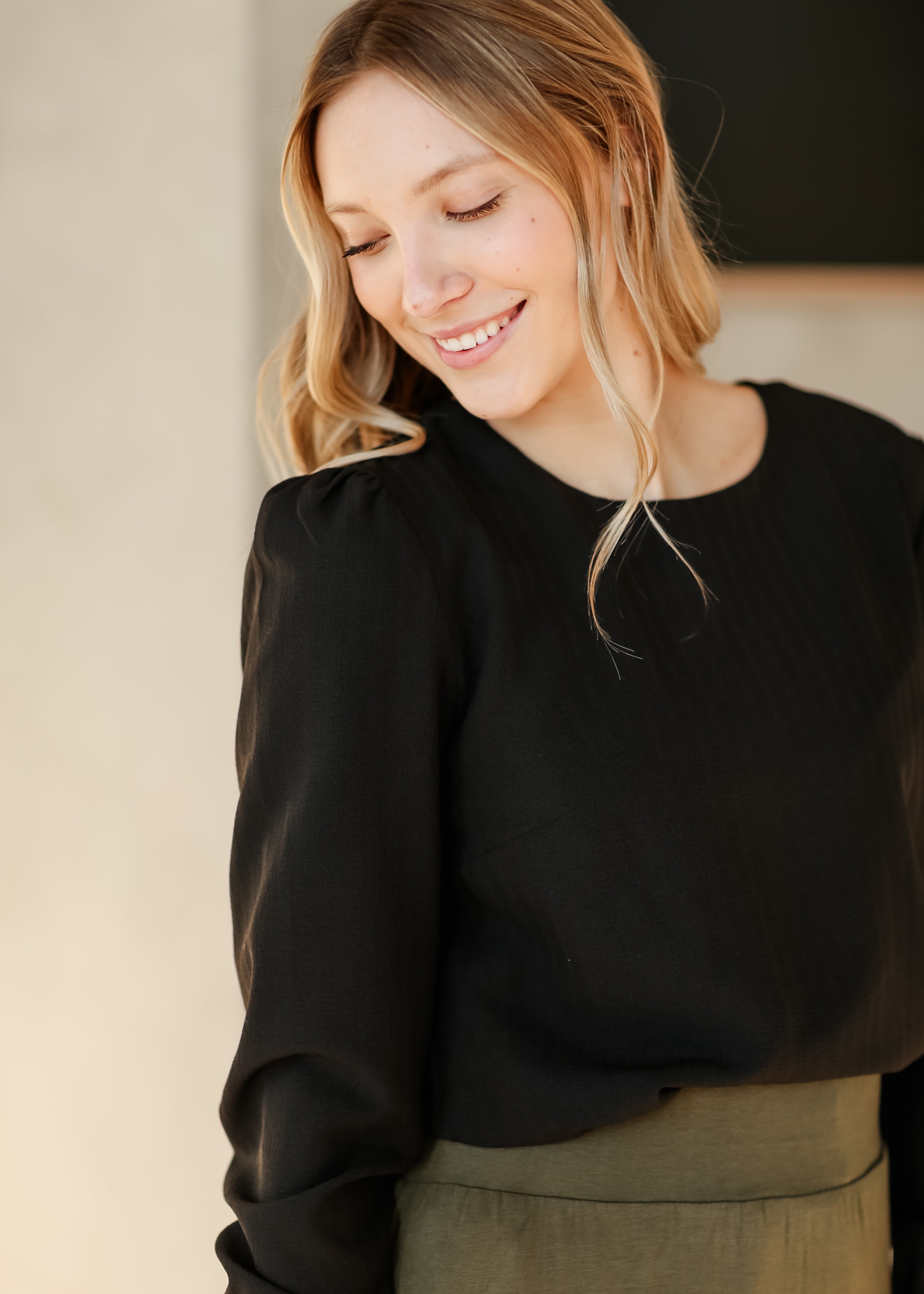 Blake Cinched Sleeve Blouse Inherit Co.