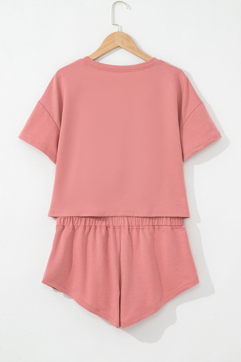 Blossom 2pcs Cropped Tee and Ruffle High Waist Skort Set - Love Salve 