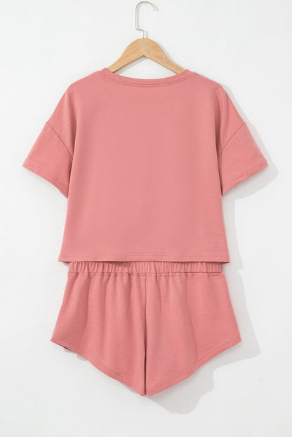 Blossom 2pcs Cropped Tee and Ruffle High Waist Skort Set - Love Salve 