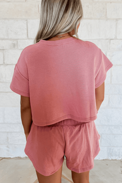Blossom 2pcs Cropped Tee and Ruffle High Waist Skort Set - Love Salve 