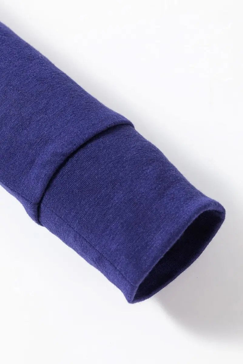 Blue Solid Top and Christmas Pants Two Piece Lounge Set - Love Salve 