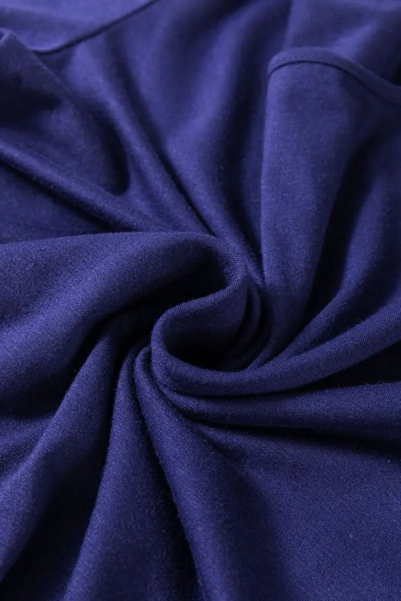 Blue Solid Top and Christmas Pants Two Piece Lounge Set - Love Salve 