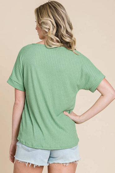 BOMBOM Color Block Short Sleeve T-Shirt for Casual Style - Love Salve 