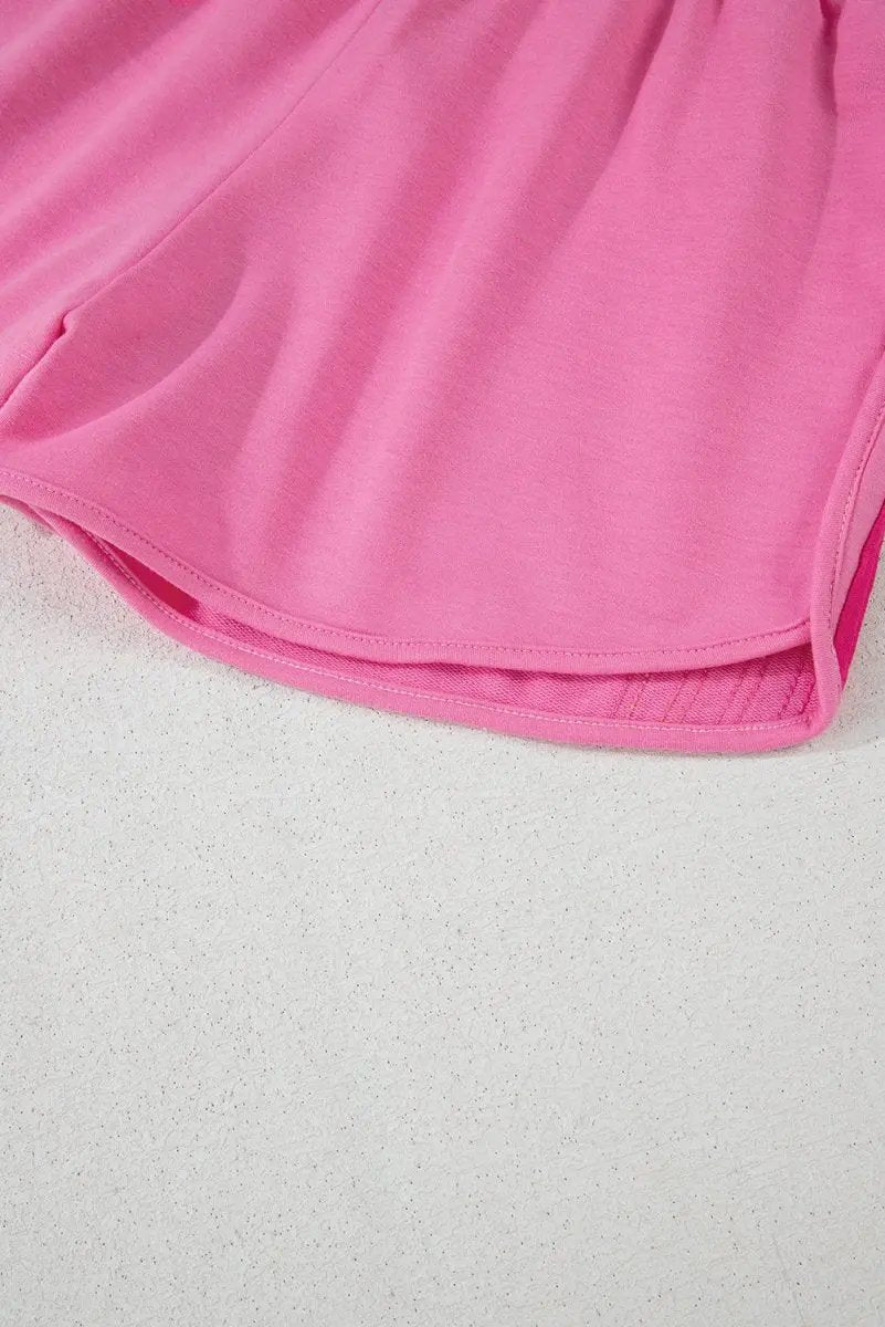 Bonbon Color Block Stripes Elastic High Waist Active Shorts - Love Salve 