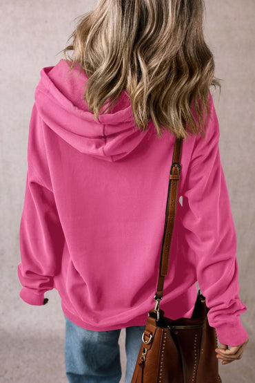 Bonbon Fleece Lined Kangaroo Pocket Drawstring Chunky Hoodie - Love Salve 