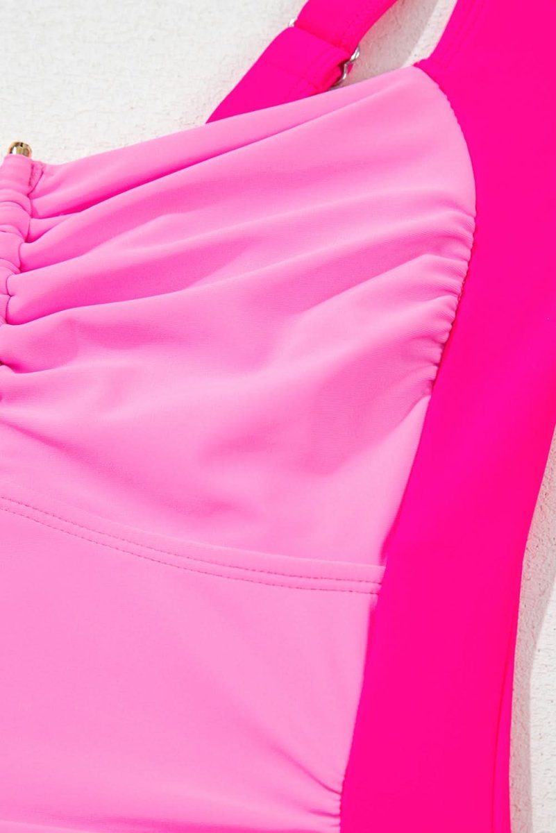 Bonbon High-Waisted Ruched Control Tankini Swimsuit Set - Love Salve 