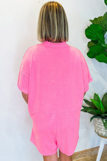 Bonbon Loose Half Sleeve V Neck Knit Romper for Women - Love Salve