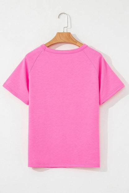 Bonbon Striped Patch Front Casual Tee for Women Styles - Love Salve