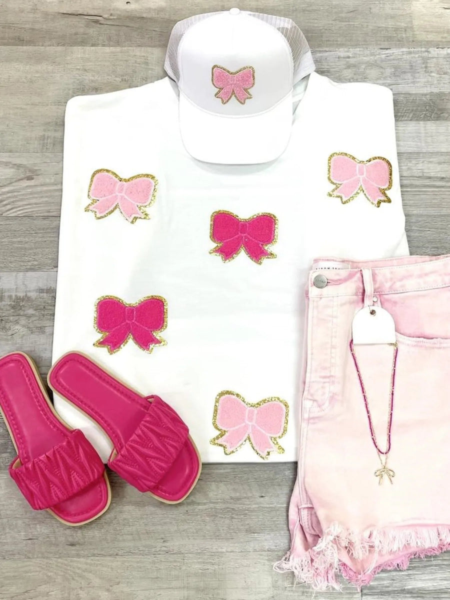 Bow Round Neck Casual T-Shirt - Love Salve