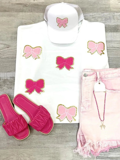 Bow Round Neck Casual T-Shirt - Love Salve