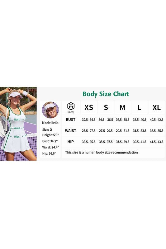Bra V Neck Racerback Tennis Dresses with Shorts for Sports and Workout - Love Salve 