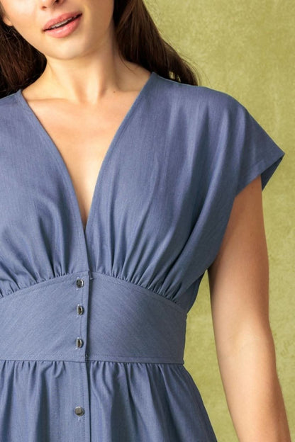 BRIGHT MORNINGS WOVEN MIDI DRESS - Love Salve
