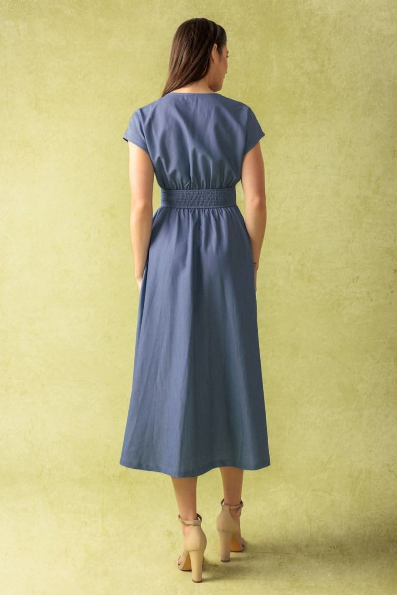 BRIGHT MORNINGS WOVEN MIDI DRESS - Love Salve