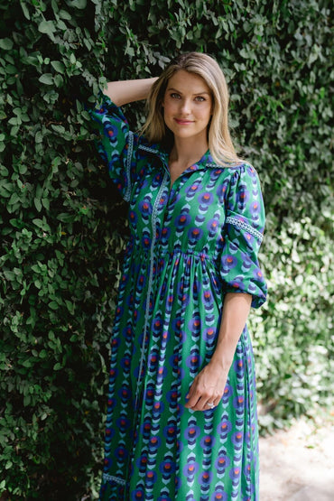 Alexi Maxi Dress- Winter Cobalt Green - Product detail view Dresses by Briton Court