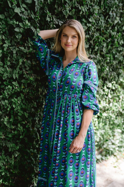 Alexi Maxi Dress- Winter Cobalt Green - Product detail view Dresses by Briton Court