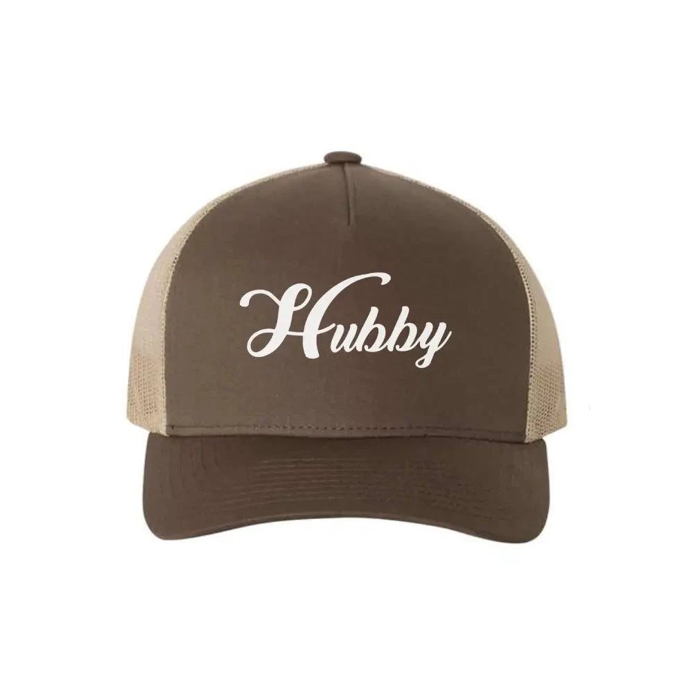 Embroidered Hubby Trucker Hat – Classic Mesh Cap for Wedding or Anniversary Adorb.co