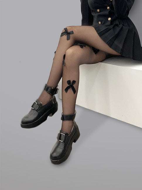 Butterfly Bow Black Tights - Love Salve