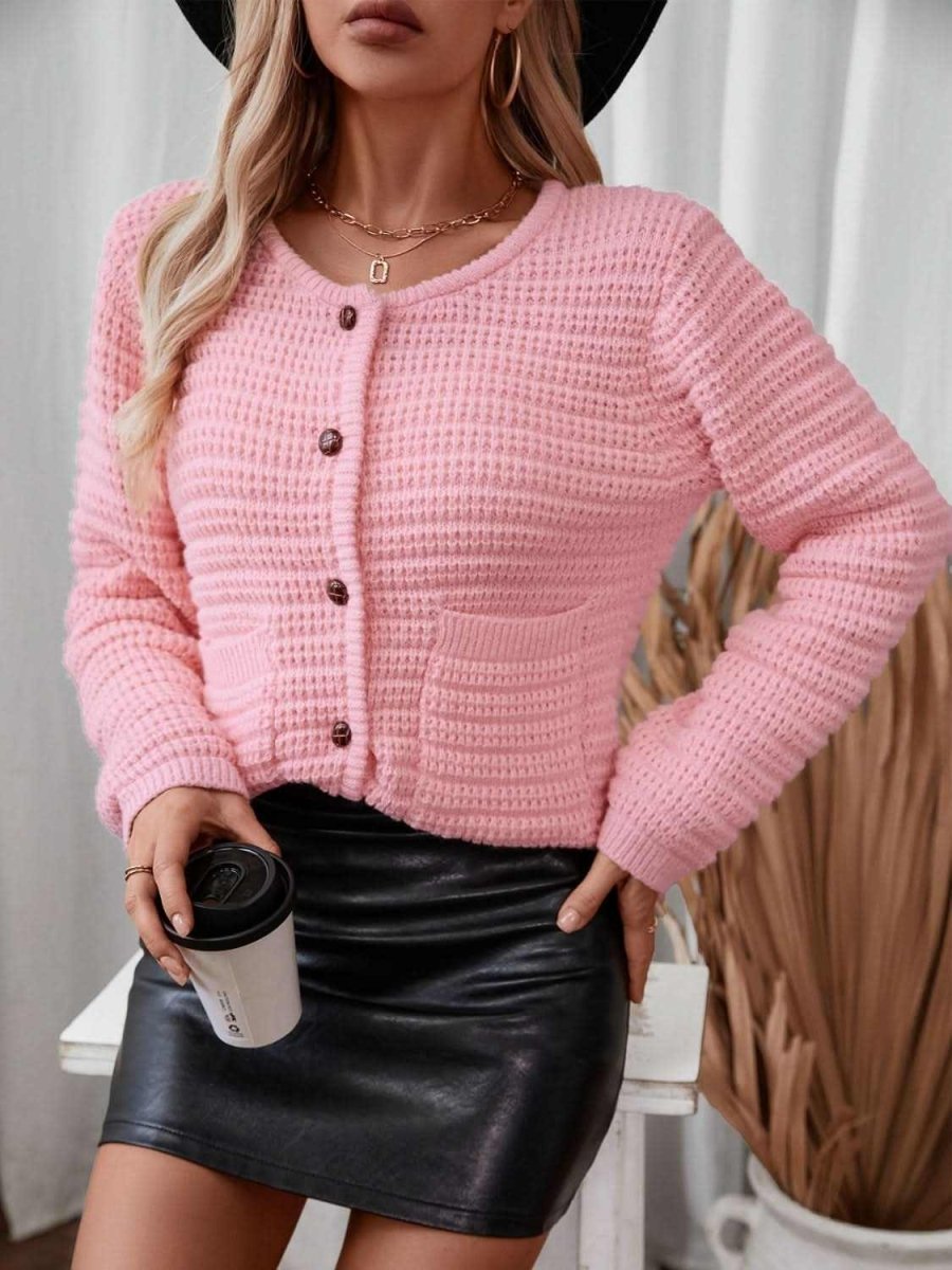 BUtton Up Long Sleeve Cardigan - Love Salve 