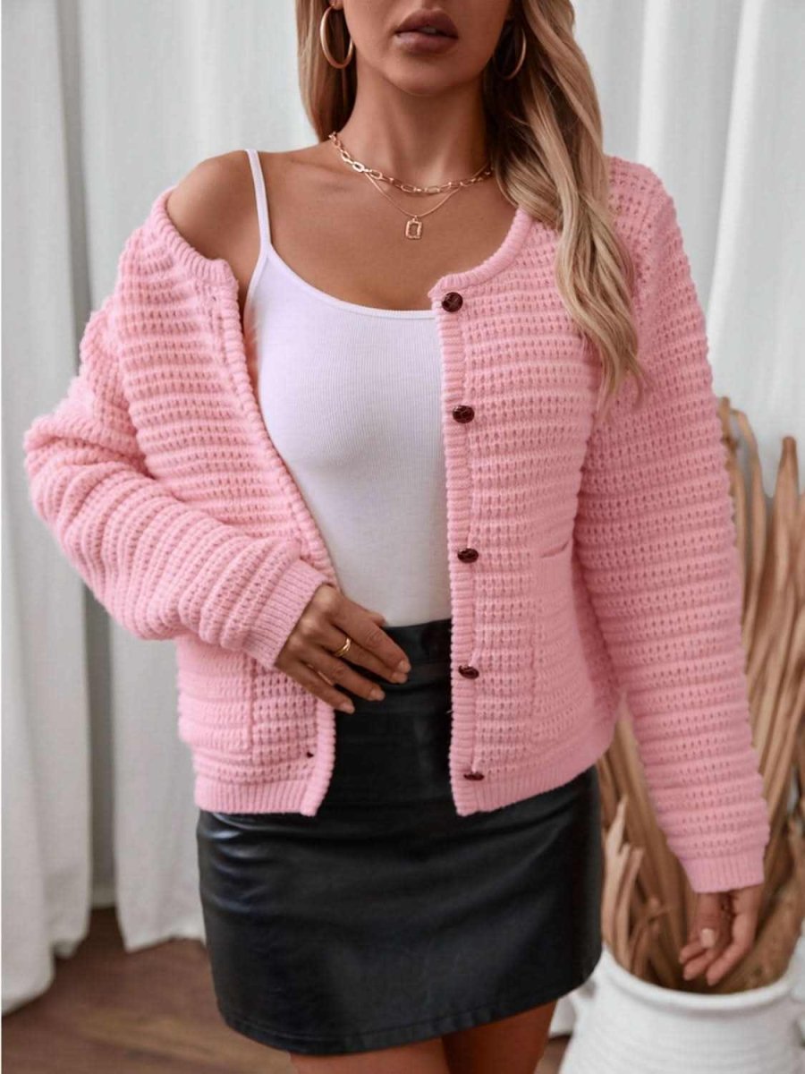 BUtton Up Long Sleeve Cardigan - Love Salve 